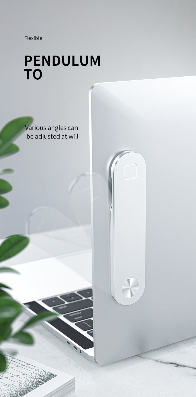 Magnetic Laptop Side Phone Holder Dual Screen