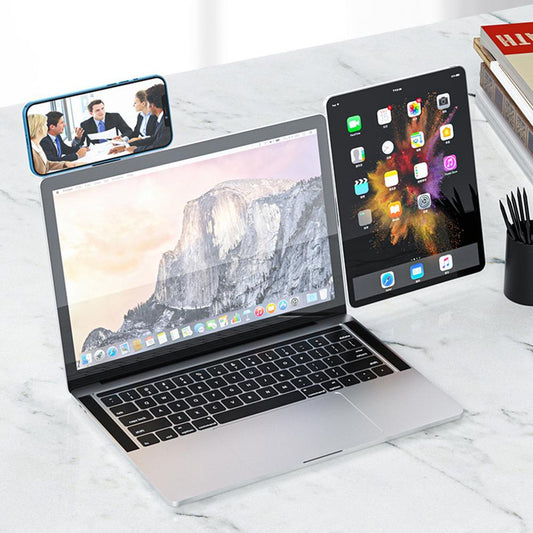 Magnetic Laptop Side Phone Holder Dual Screen