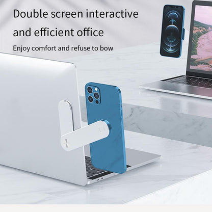 Magnetic Laptop Side Phone Holder Dual Screen