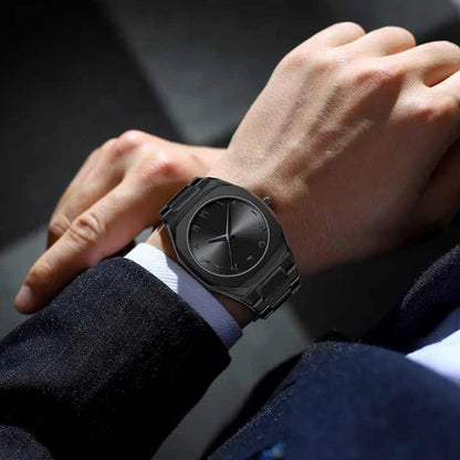 Arabic Black Aura Watch – Luxury Stainless Steel Wristwatch